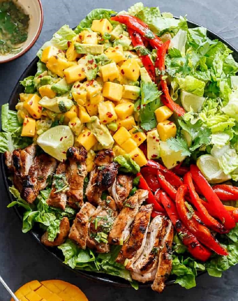 Cilantro Lime Chicken Salad with Mango Avocado Salsa 12 Fresh and Fruity Summer Salads for Quick and Easy Meals