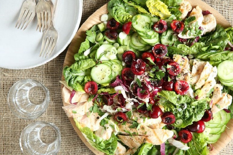 Grilled Chicken Salad with Cherry Balsamic Vinaigrette 12 Fresh and Fruity Summer Salads for Quick and Easy Meals