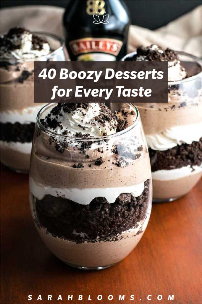 Satisfy your sweet tooth with a fun, boozy kick with these 40 Incredible Boozy Desserts perfect for your next party or get-together.