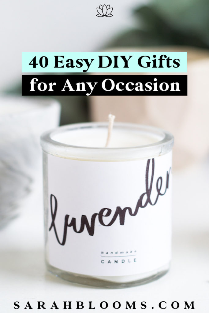 Make the perfect gift for everyone on your list on a dime with these 40 Easy and Affordable DIY Gifts anyone can make!