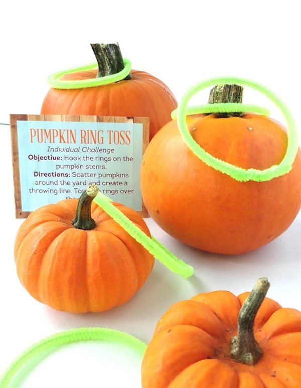 Pumpkin Ring Toss - 20 DIY Thanksgiving Games and Activities for a Full Day of Family Fun