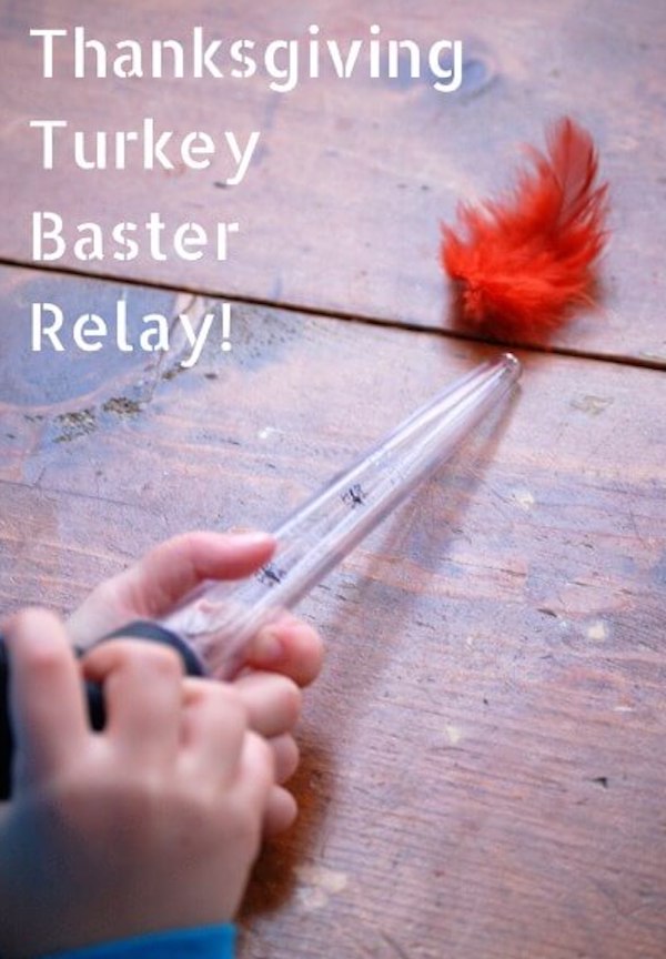 Turkey Baster Relay - 20 DIY Thanksgiving Games and Activities for a Full Day of Family Fun