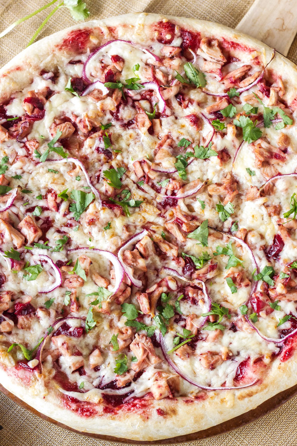 Turkey and Cranberry BBQ Sauce Pizza Best Thanksgiving Leftover Recipes