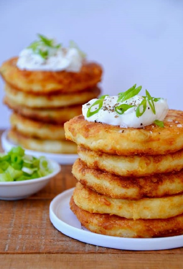 Cheesy Mashed Potato Pancakes - Best Thanksgiving Leftover Recipes