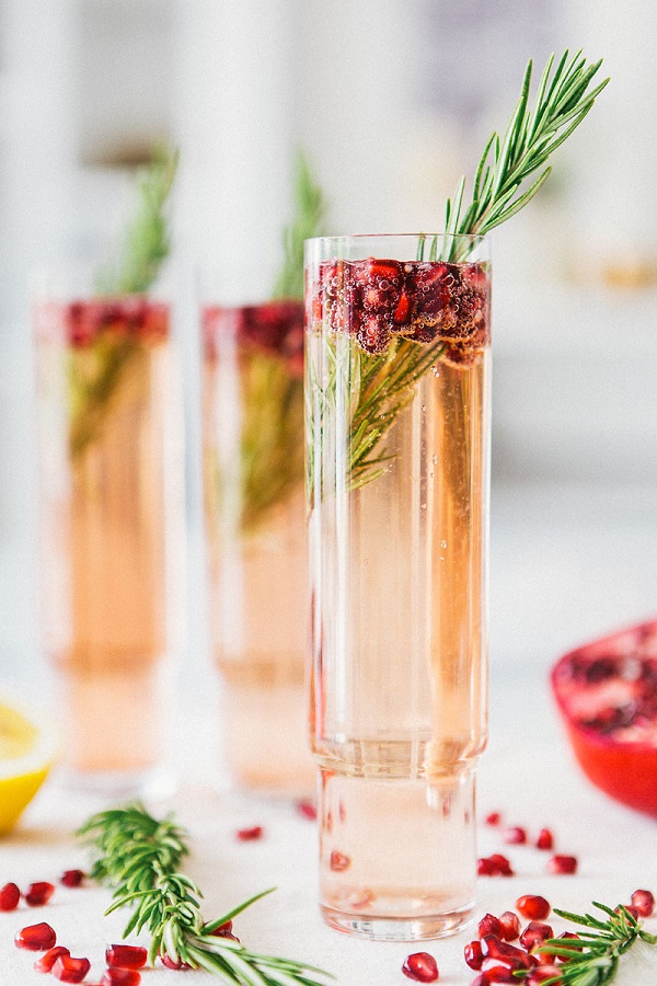 Pomegranate Rosemary Spritzer Best Holiday Cocktails