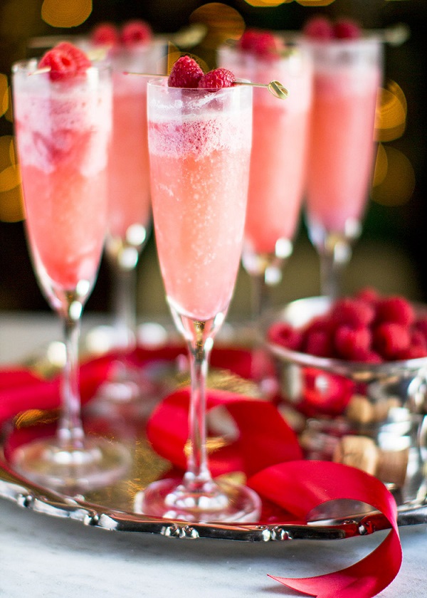 Raspberry Cream Mimosa Best Holiday Cocktails