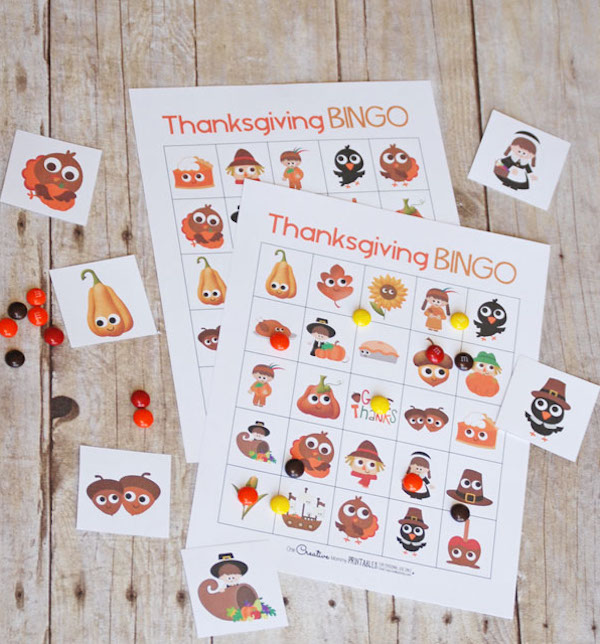Free Printable Thanksgiving Bingo - 20 DIY Thanksgiving Games and Activities for a Full Day of Family Fun