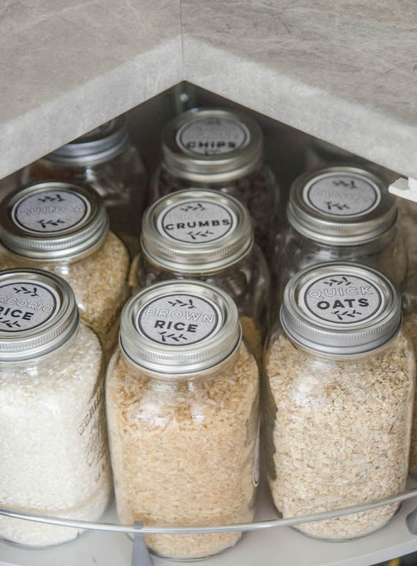 Store dry goods in mason jars Best Mason Jar Storage Organization Hacks