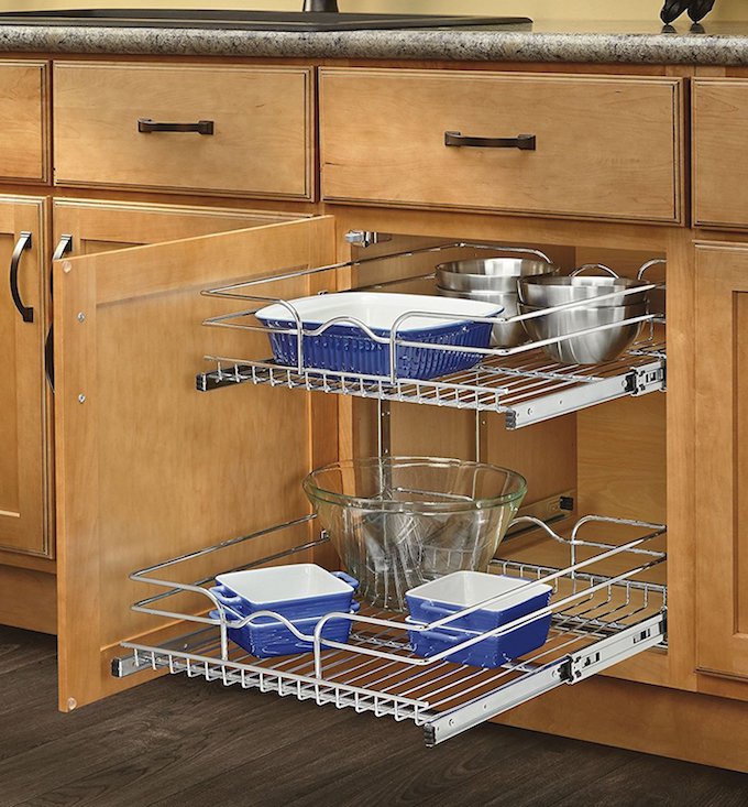 Install pull-out shelves: Kitchen Organization Ideas