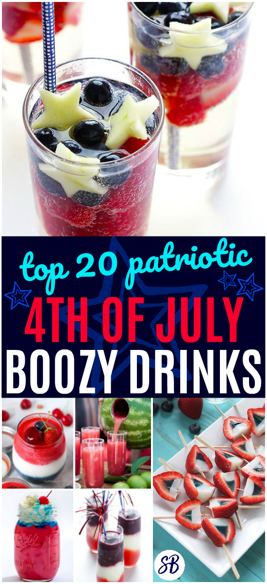 Best 4th of July Boozy Drinks - patriotic cocktails, jello shots, and more for the best 4th of July party ever!