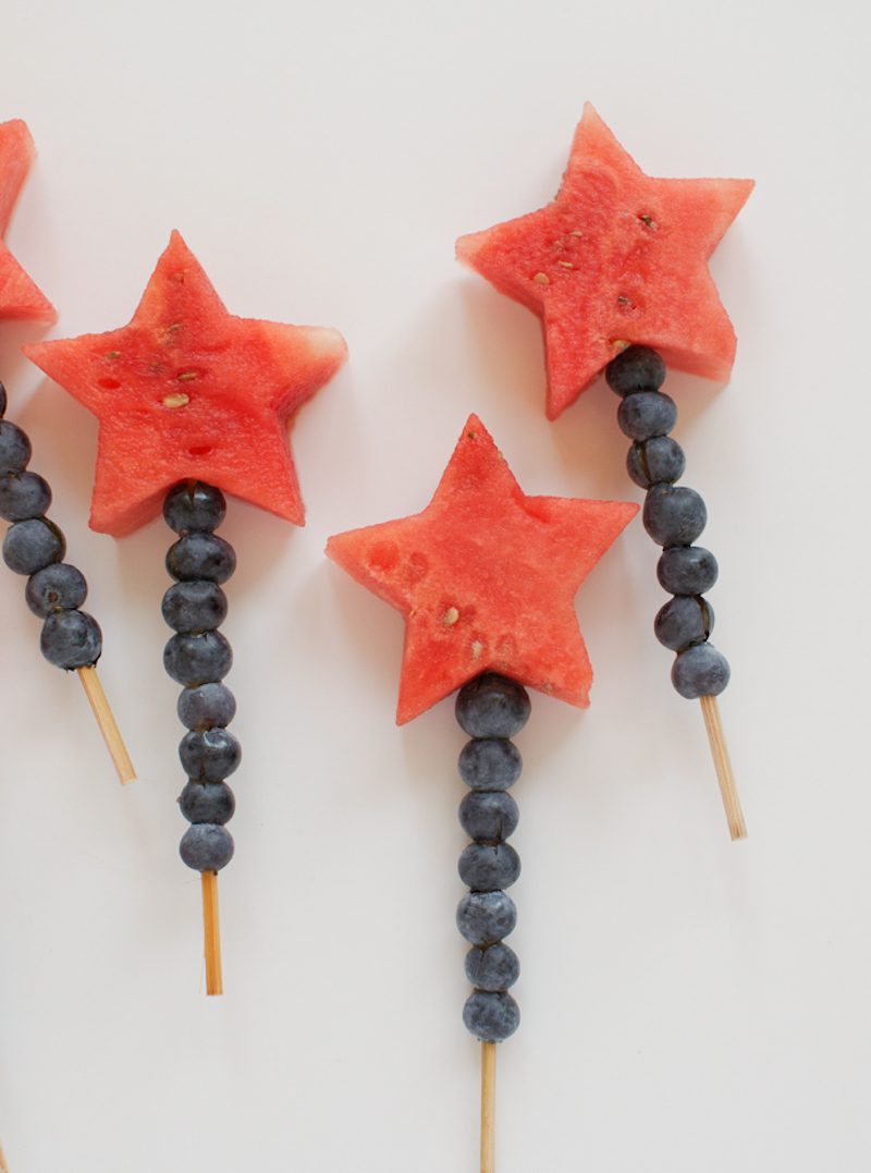 Firework Fruit Kabobs Delicious Healthy Vegan Patriotic Desserts for Summer Celebrations