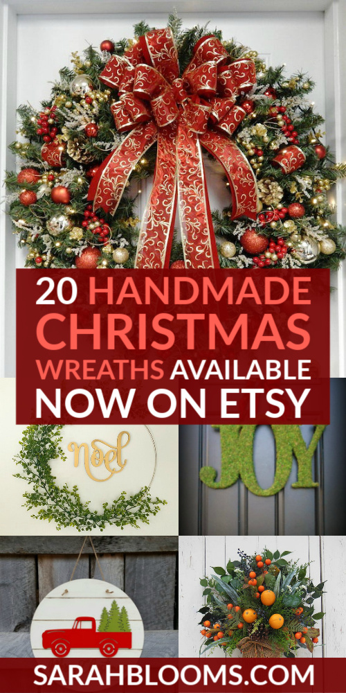 Check out these Must-See Etsy Christmas Wreaths perfect for your home holiday decor! #christmasdecor #christmasdecorations #holidaydecor #holidaydecorations
