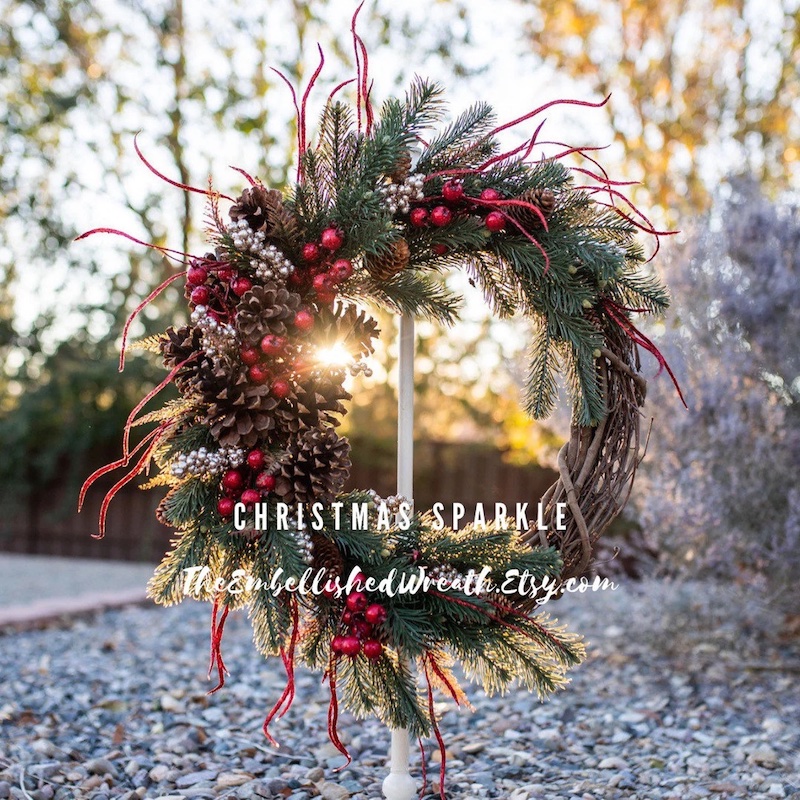 Christmas Sparkle Wreath Best Handcrafted Christmas Wreaths on Etsy