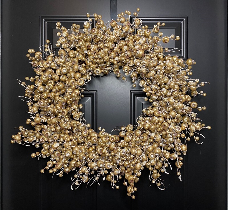 Champagne Christmas Wreath Best Handcrafted Christmas Wreaths on Etsy