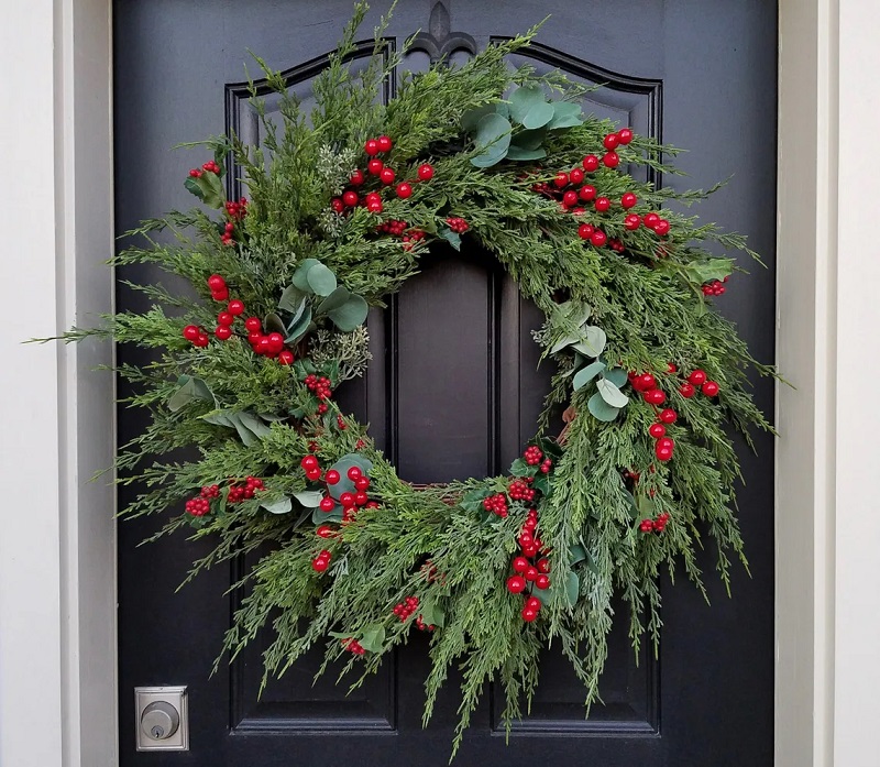 Eucalyptus Berries and Pine Christmas Wreath Best Handcrafted Christmas Wreaths on Etsy