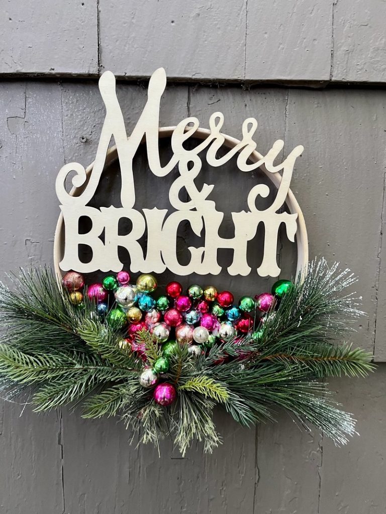 Merry and Bright Christmas Wreath Best Handcrafted Christmas Wreaths on Etsy