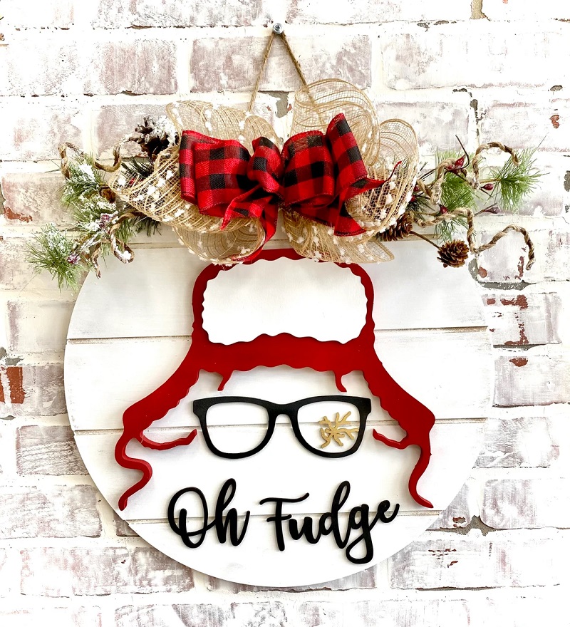 Ralphie Oh Fudge Christmas Story Wreath Best Handcrafted Christmas Wreaths on Etsy