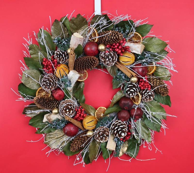 Pomegranate Citrus Spice Wreath Best Handcrafted Wreaths on Etsy