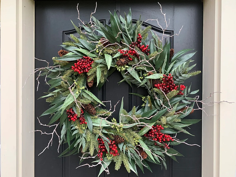 Rustic Branches Christmas Wreath Best Handcrafted Christmas Wreaths on Etsy
