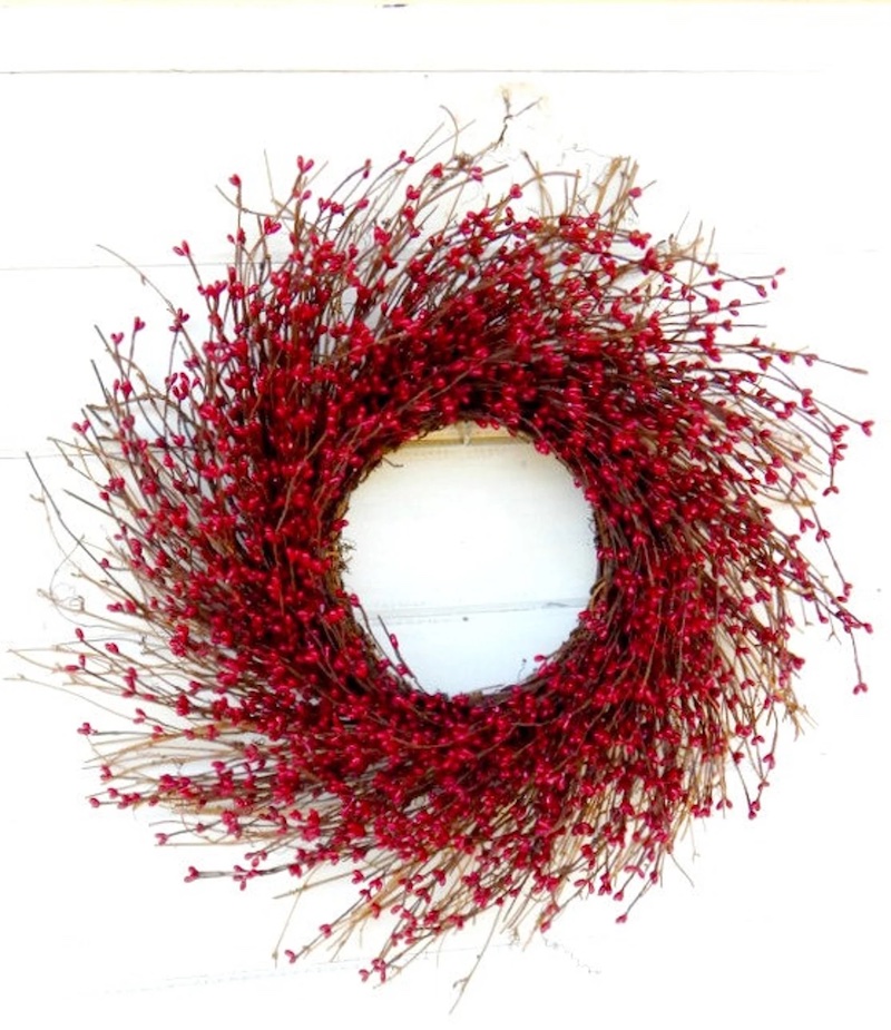 Rustic Christmas Berries Wreath Best Handcrafted Christmas Wreaths on Etsy