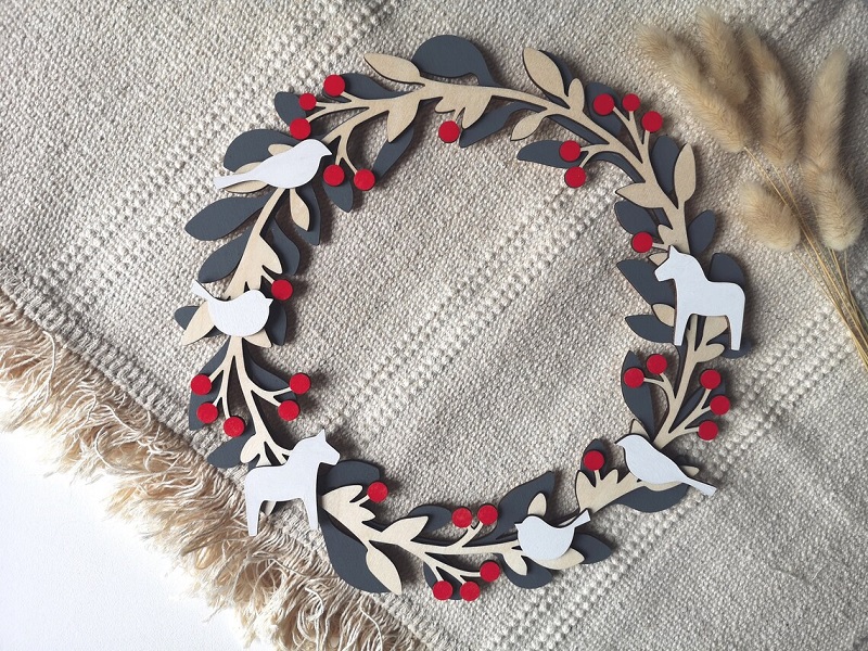 Scandinavian Wood Wreath Best Handcrafted Christmas Wreaths on Etsy