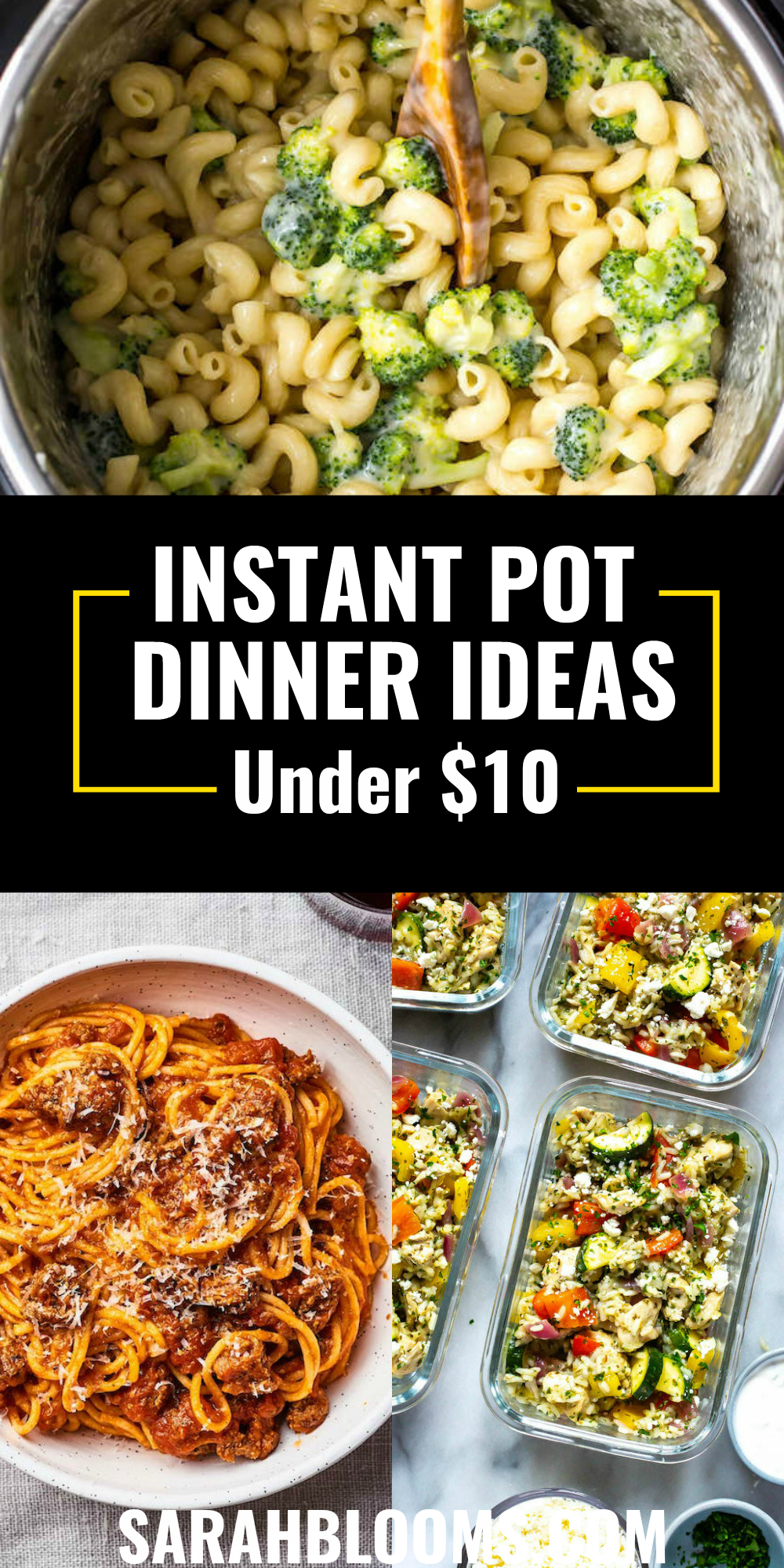 Check out these quick and easy Instant Pot recipes you can make in 30 minutes or less for under $10! #instantpot #instantpotrecipes #quickmeals #budgetmeals #SarahBlooms