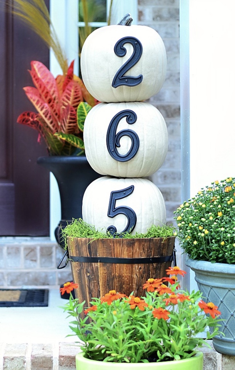 House Number Topiary Pumpkins Best No Carve Pumpkin Decorating Ideas