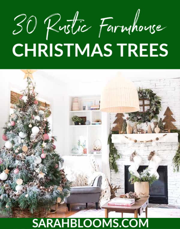 Get your Christmas decorating inspiration with these 30 Rustic Farmhouse Christmas Trees! #christmastrees #rusticchristmastrees #farmhousechristmastrees #christmasdecor #farmhousechristmasdecor #holidaydecor