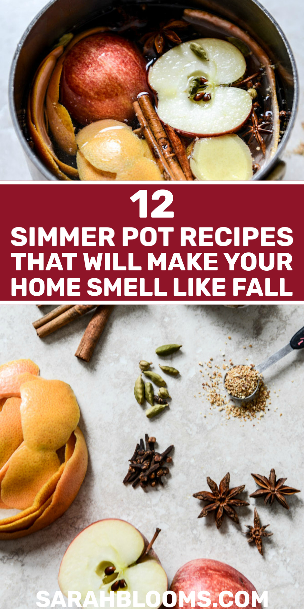 12 Fall Inspired Simmer Pot Recipes That Will Make Your Home Smell Like Autumn #simmerpots #simmerpotrecipes #naturalcleaning #naturalscents #naturalhomescents #homehacks #diycleaning #cleaninghacks #falltips