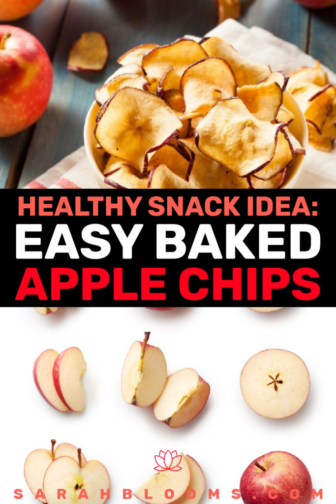 Satisfy your sweet and crunchy cravings with these Healthy Baked Apple Chips that couldn't be any easier to make! #applechips #applechipsrecipe #healthysnacks #healthyrecipes #sarahblooms