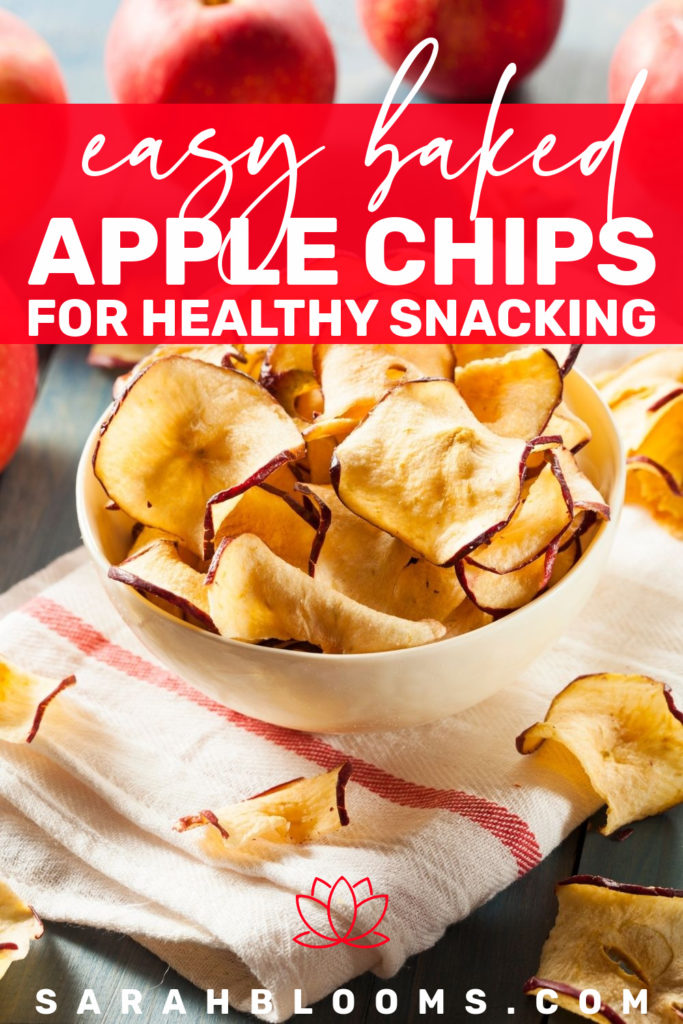 Snack smart with Easy Baked Apple Chips your whole family will love! Satisfy your sweet and crunchy cravings with these Healthy and Delicious Baked Apple Chips that couldn't be easier to make! #applechips #bakedapplechips #applechipsrecipe #bakedapplechipsrecipe #healthysnacks #cleaneatingsnacks