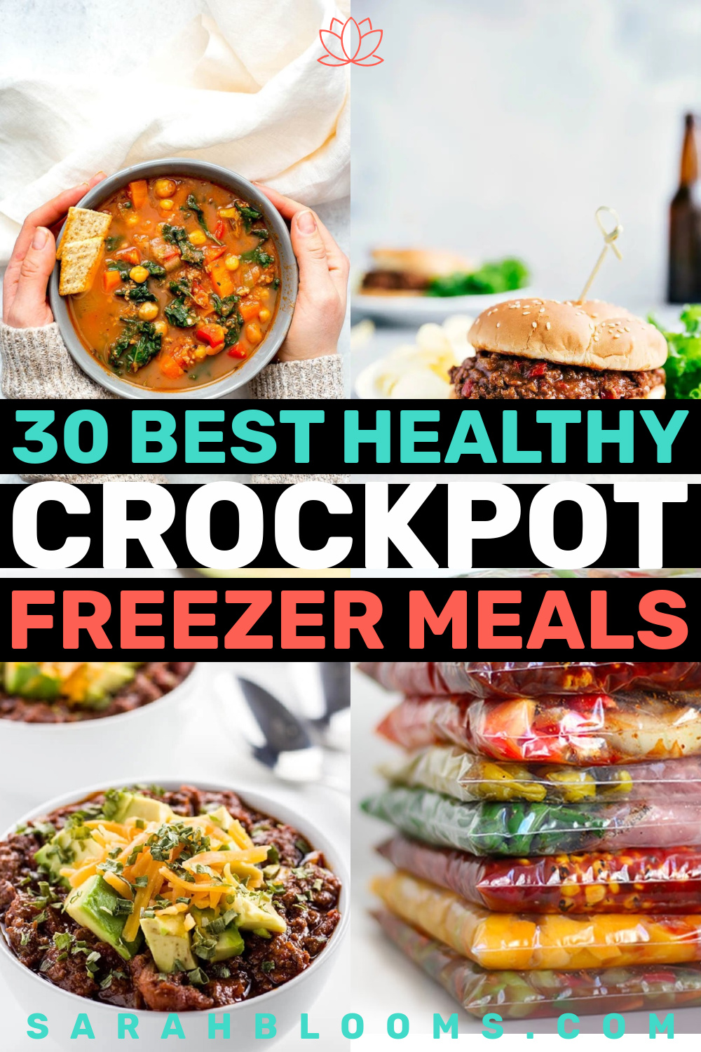30 Healthy Crockpot Freezer Meals Perfect for Busy Weeknights • Sarah ...