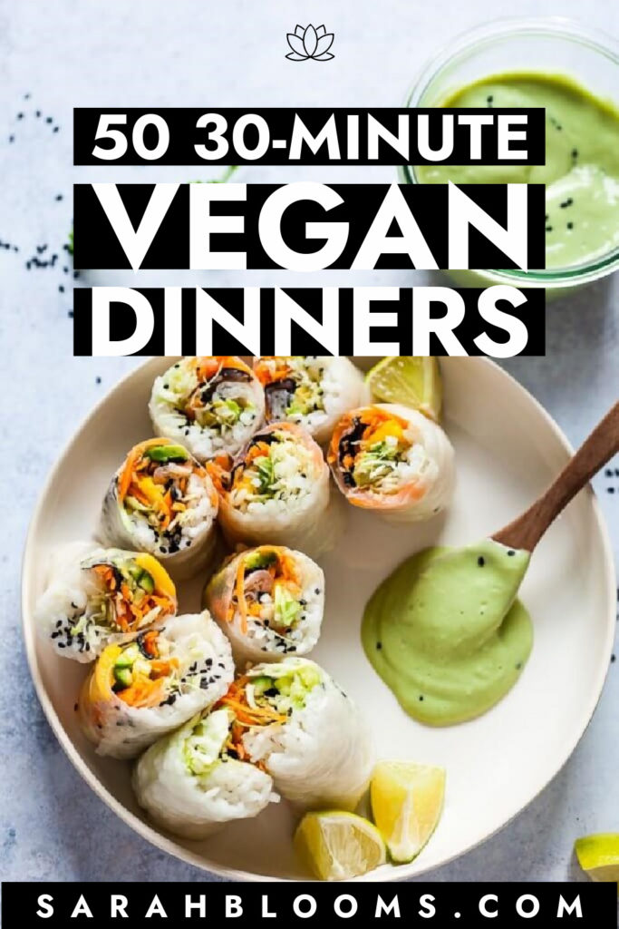 Eat great even when you are crazy busy with these 50 Best 30-Minute Vegan Dinners perfect for busy weeknights! These Easy and Inexpensive 30-Minute Vegan Dinner Recipes will help you get a healthy whole foods meal on the table even if you have no time!