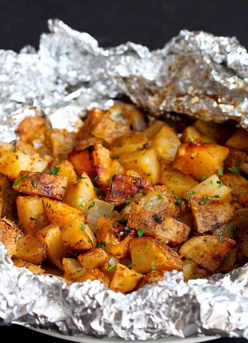 Grilled Potatoes with Rosemary and Paprika Best Vegan Camping Recipes