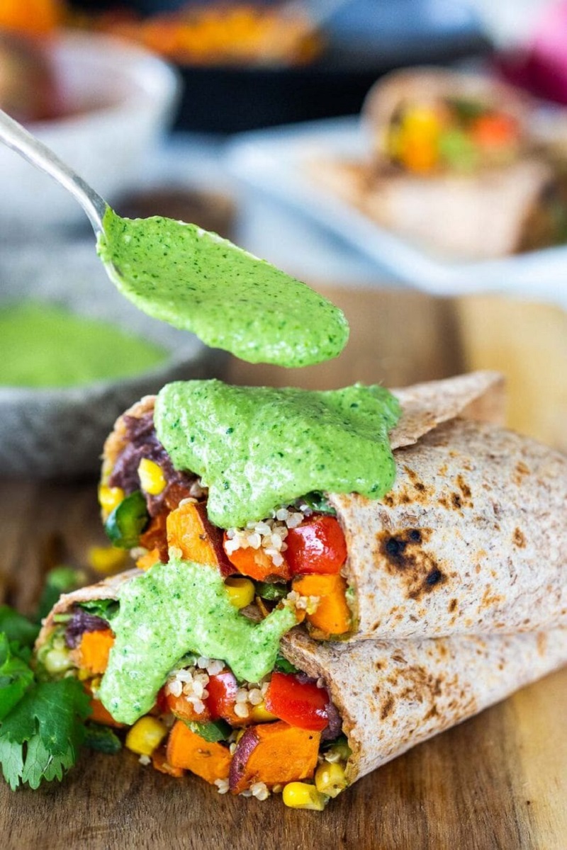 Peruvian Burritos with Aji Verde Sauce Best Healthy 30-Minute Plant-Based Dinners