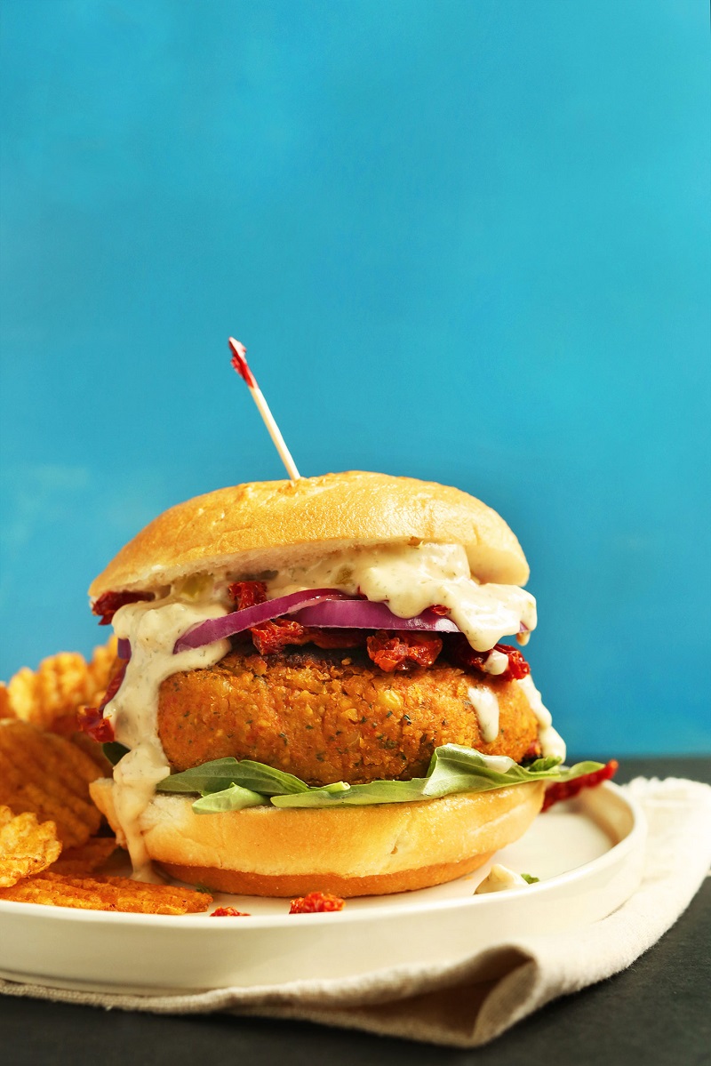 Sun-Dried Tomato Chickpea Burgers Easy and Delicious Vegan Burger Recipes You Need to Try