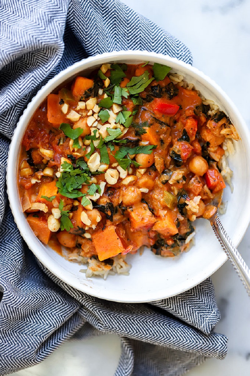 Peanut Curry with Chickpeas [gluten-free] Best Healthy 30-Minute Plant-Based Dinners