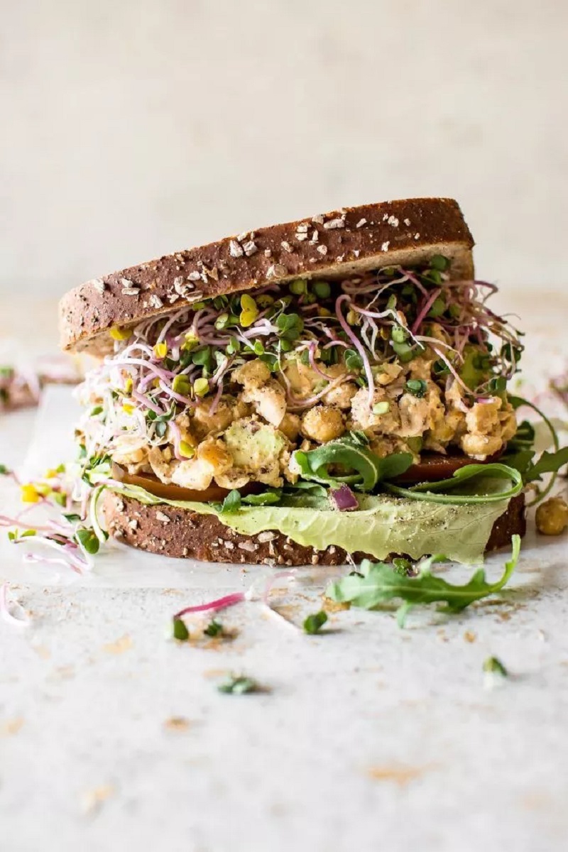 Chickpea Salad Sandwich Best Healthy 30-Minute Plant-Based Dinners