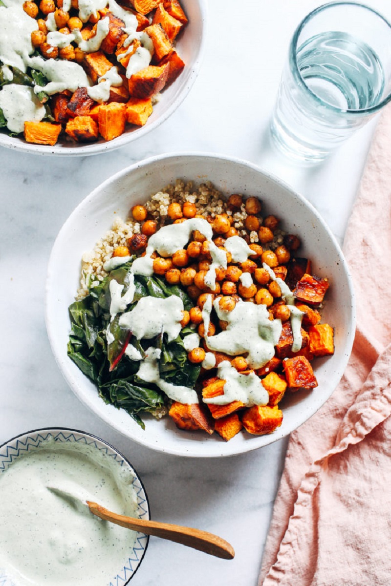 Sweet Potato, Chickpea, and Chard Bowl  Best Plant-Based Power Bowls
