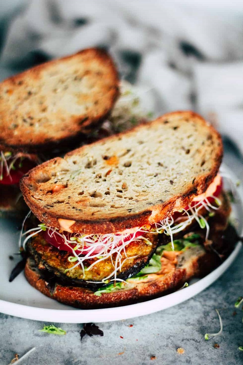Crispy Eggplant BLT with Harissa Mayo Best Healthy 30-Minute Plant-Based Dinners