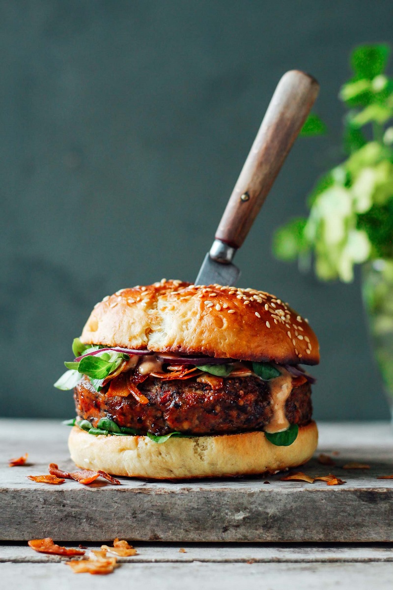 Smoky Tempeh Black Bean Burger 40 Best Veggie Burger Recipes Even Meat Eaters Will Love
