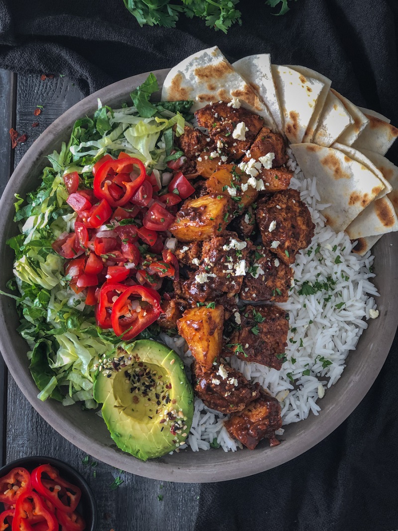 Spicy Sweet Tofu Pineapple Bowl Best Plant-Based Power Bowls