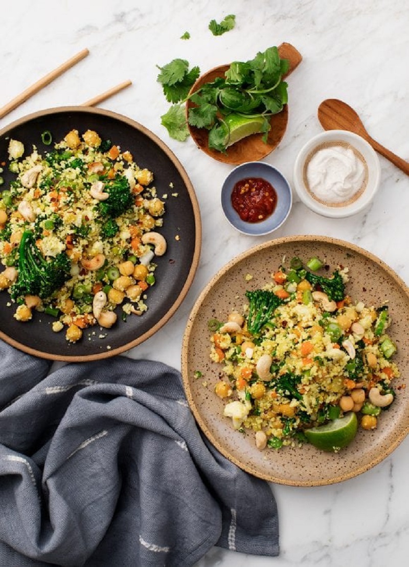 Turmeric Cauliflower Rice [gluten-free] 50 Best Healthy 30-Minute Plant-Based Dinners