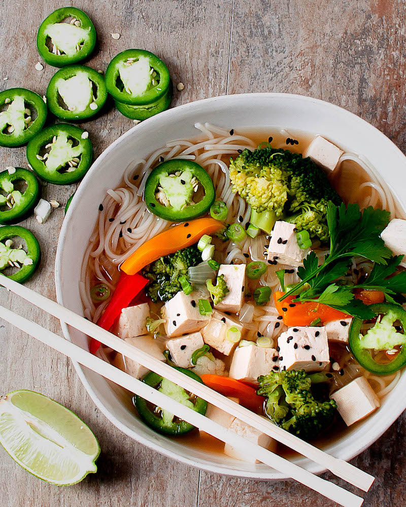 Easy Rice Noodle Soup [gluten-free] Easy 15-Minute Vegan Meals for When You Have No Time