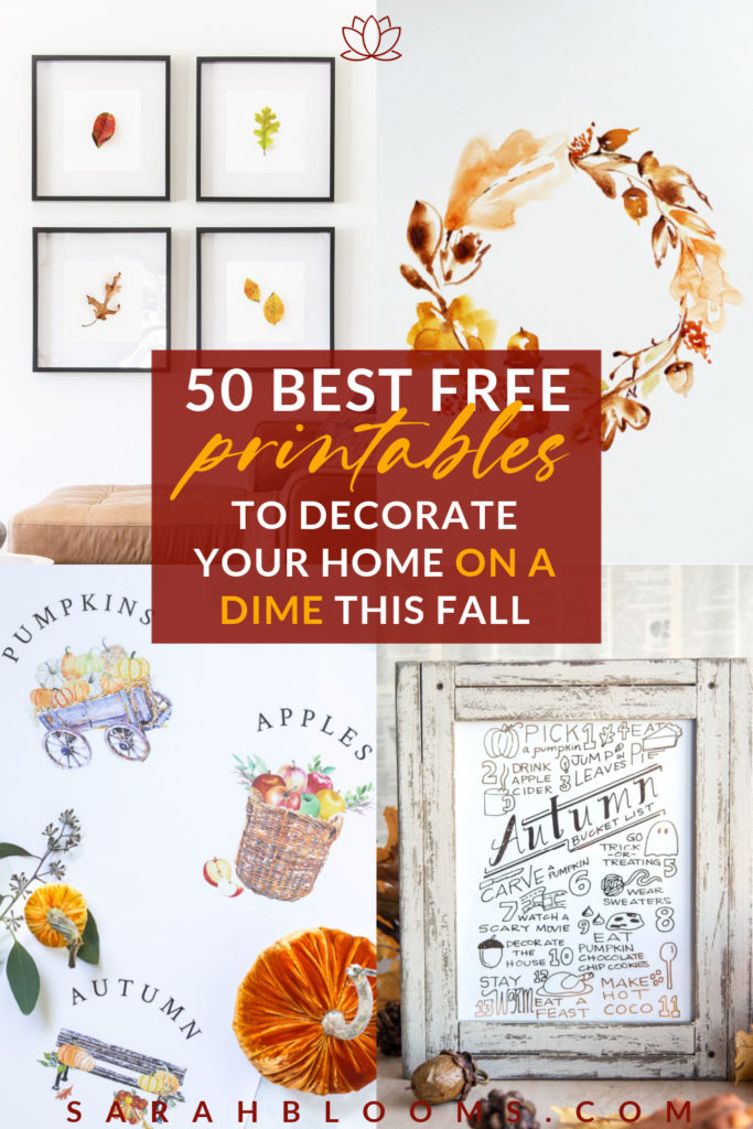 Decorate for fall without breaking your bank account with these 50 Beautiful Autumn Free Printables!