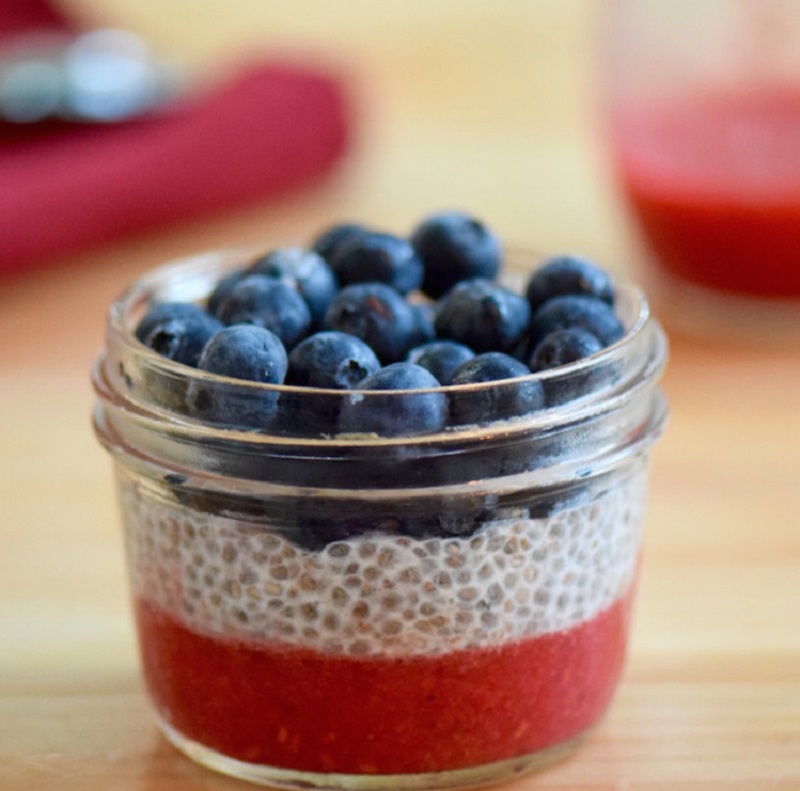 Vegan Chia Seed Pudding Best Red, White, and Blue Desserts