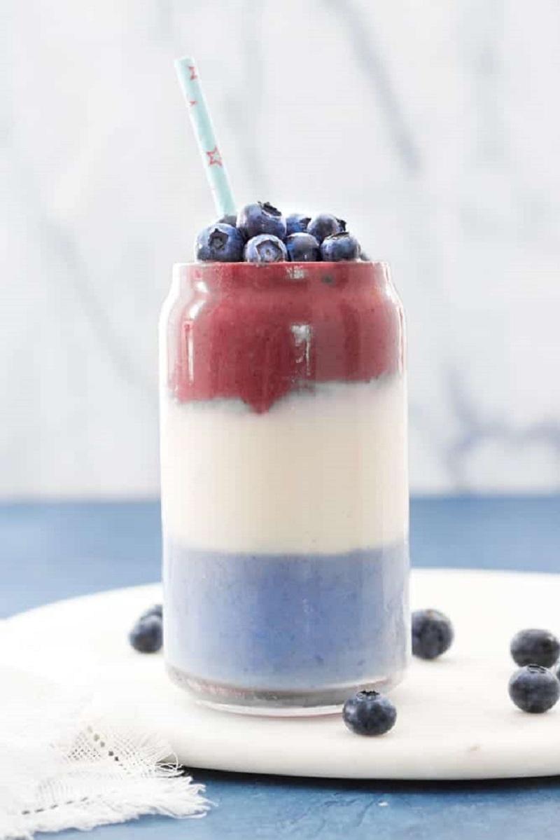 Dye-Free Red, White, and Blue Smoothie Best Red, White, and Blue Desserts