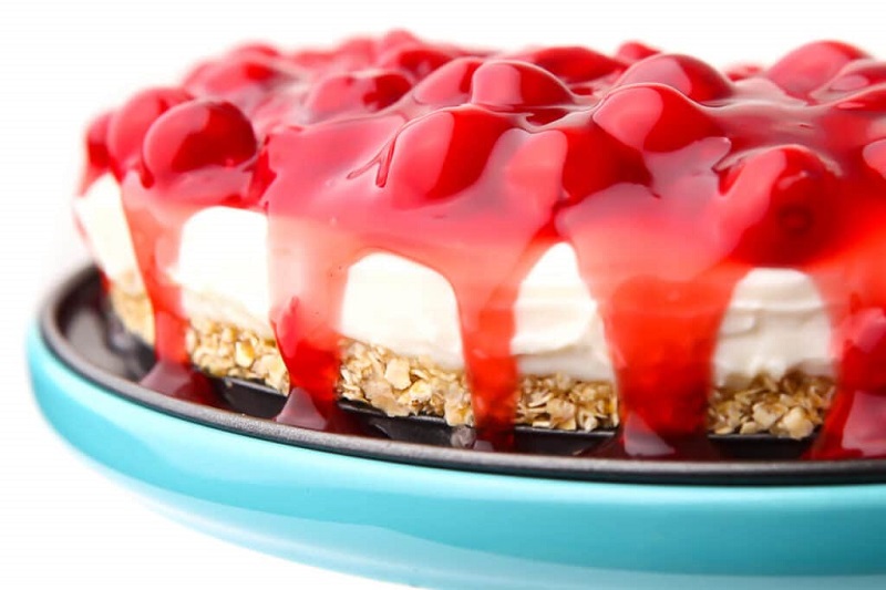 Vegan Cherry Cheesecake Best Healthy Red, White, and Blue Desserts