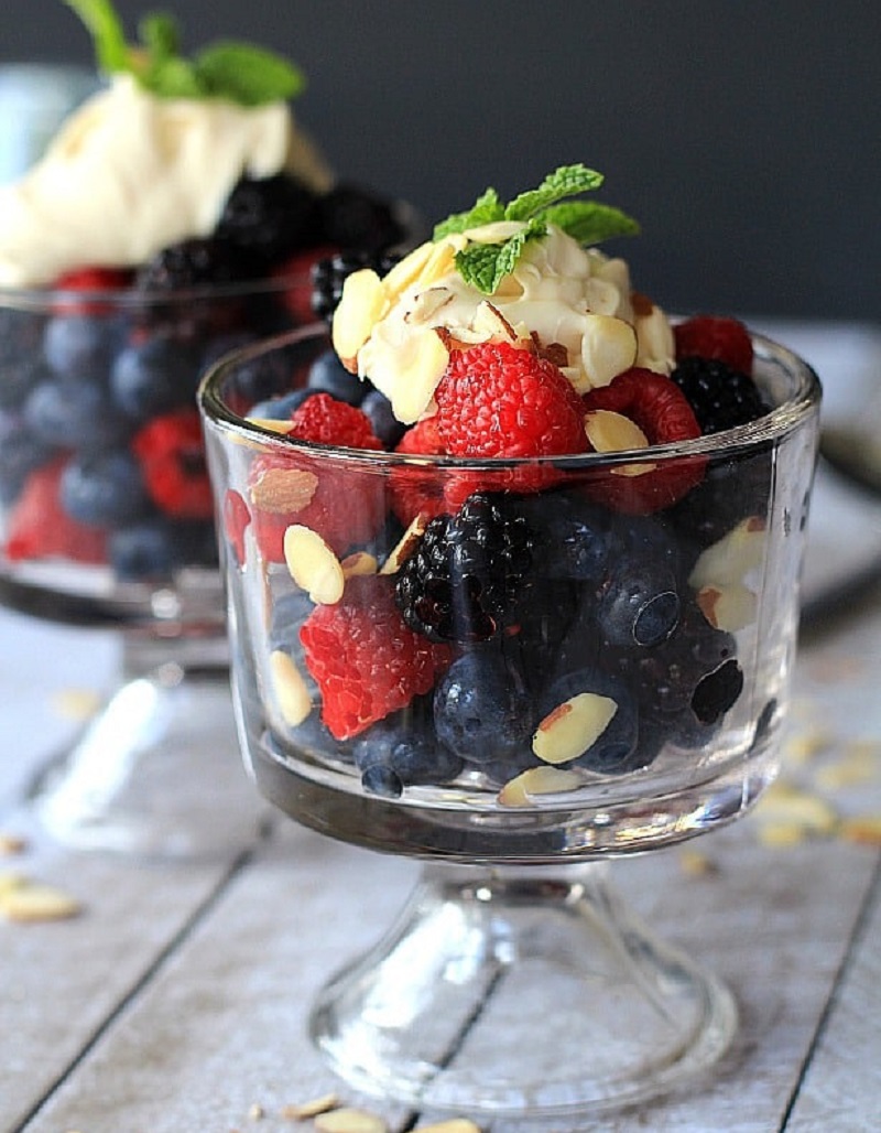 Mixed Berries with Honey Maple Mascarpone Best Red, White, and Blue Desserts