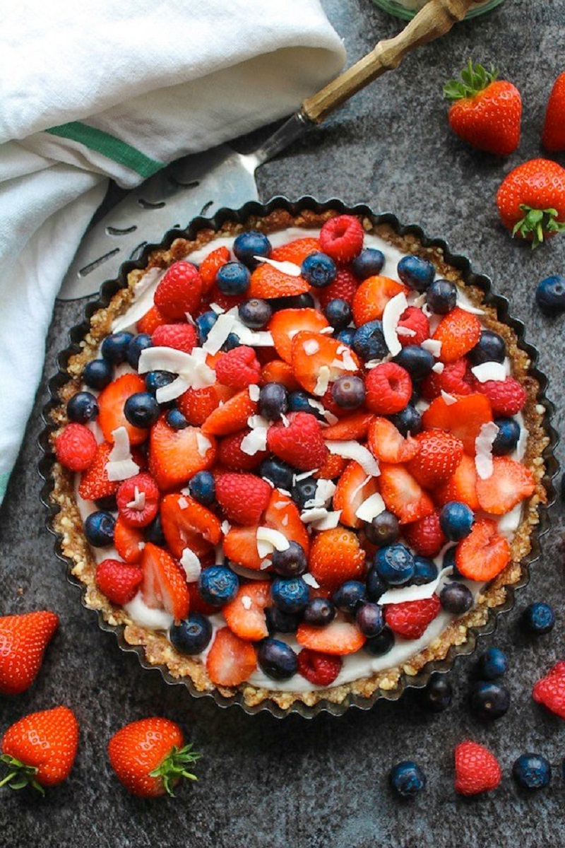 Mixed Berry Coconut Cream Pie Best Healthy Red, White, and Blue Desserts
